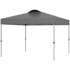10' x 10' Outdoor Gazebo Pop Up Canopy Party Tent, Carrying Bag, Dark Gray